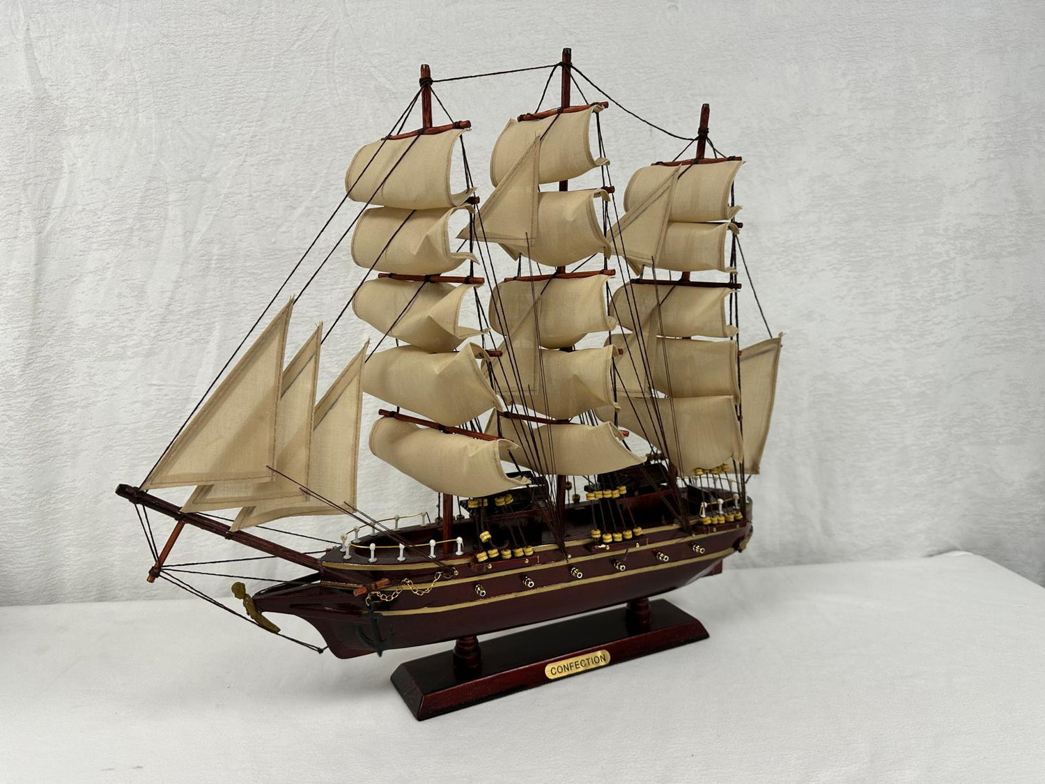 Confection Model Ship With Display Stand Assembled 48cm Handmade