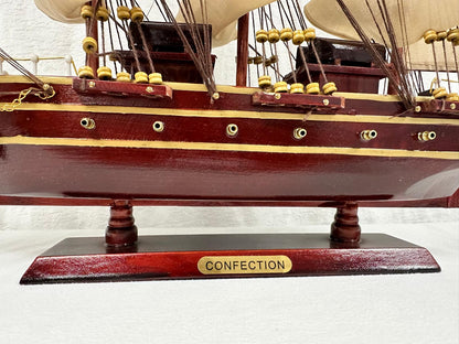 Confection Model Ship With Display Stand Assembled 48cm Handmade