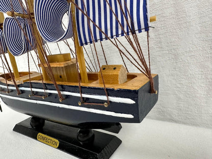 Handmade Blue Confection Ship Model - 32cm x 31cm - Decor Gift