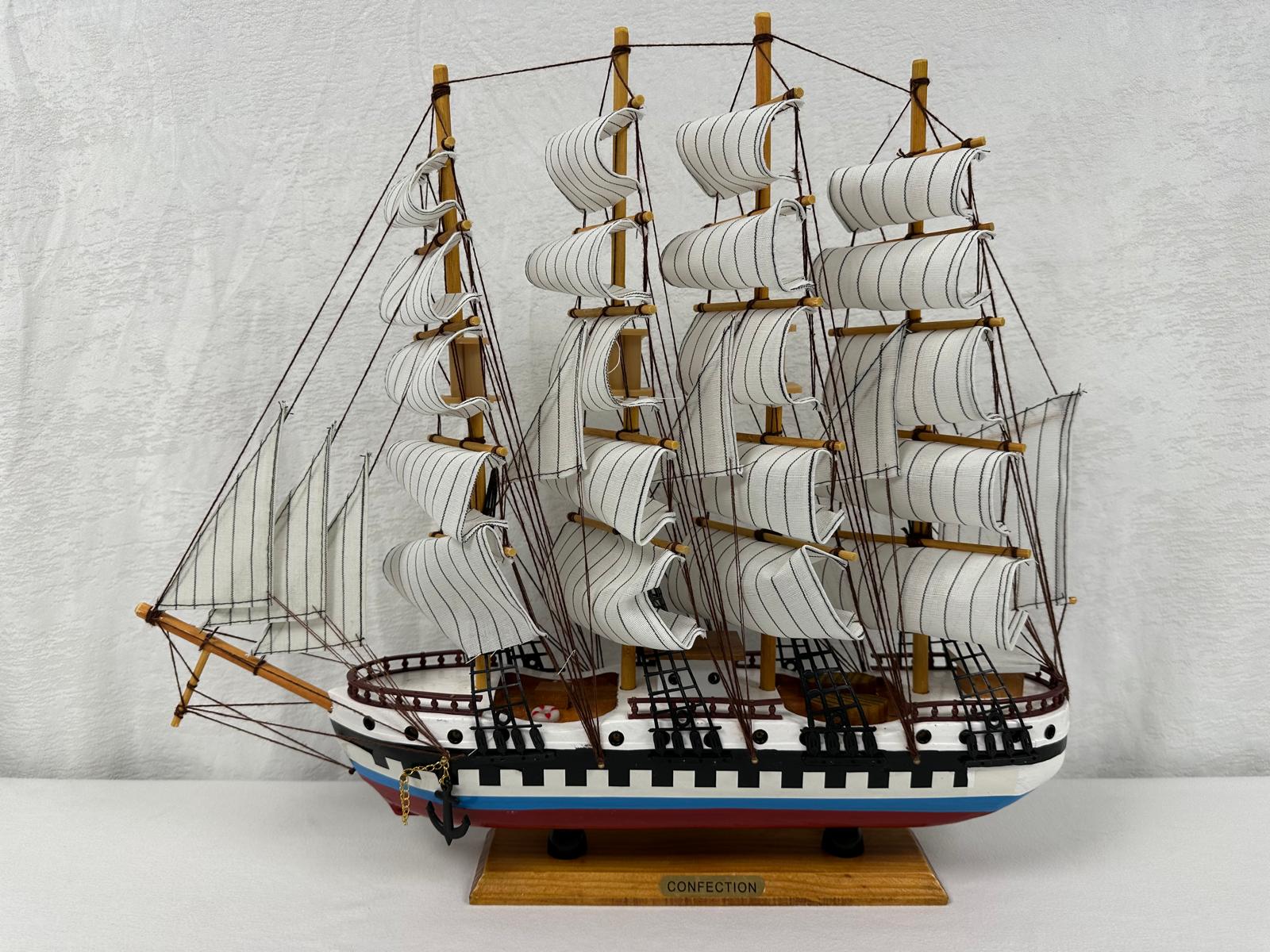 Confection Model Ship With Display Stand Assembled 50cm Handmade