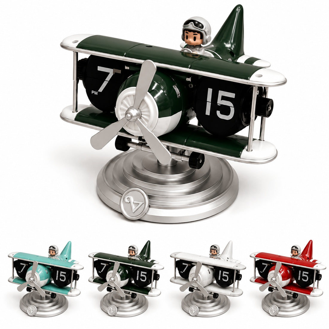 Airplane Model Clock Stylish Decor Aircraft Desk Home Adult Kids Christmas Gift