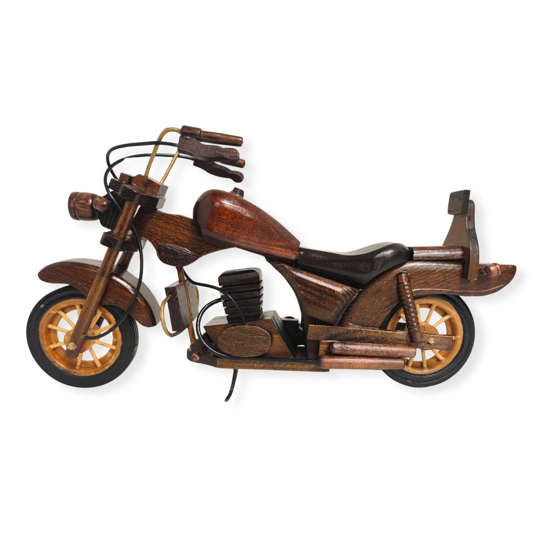 Obsidan Large Scale Model Motorbike Classic Handmade In Wood - Chame LTD