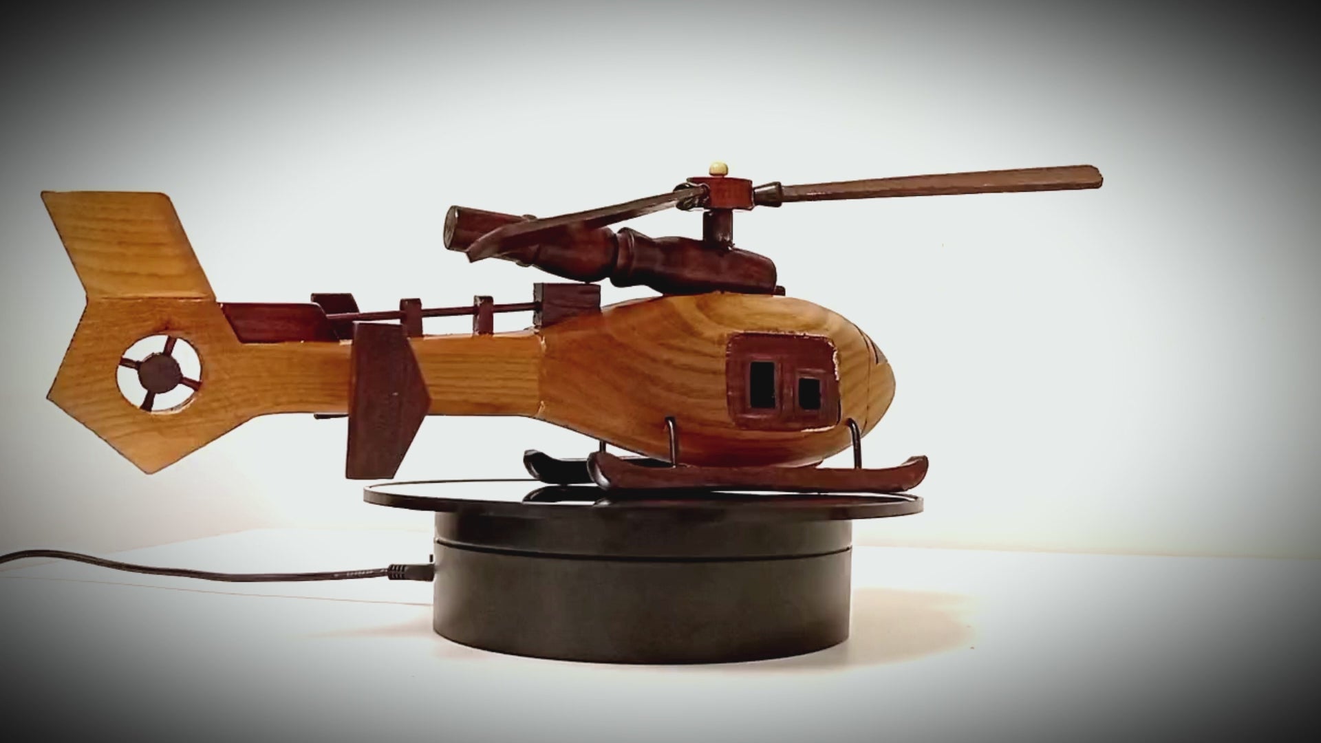 Sky Sentinal Model Helicopter Handcrafted Wooden Vintage