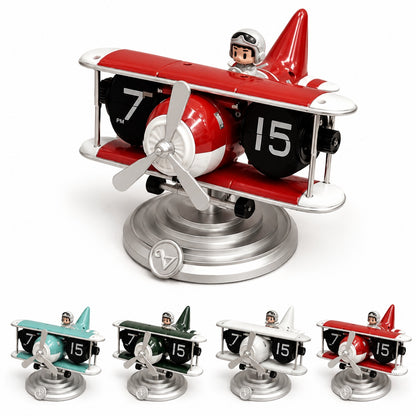 Airplane Model Clock Stylish Decor Aircraft Desk Home Adult Kids Christmas Gift