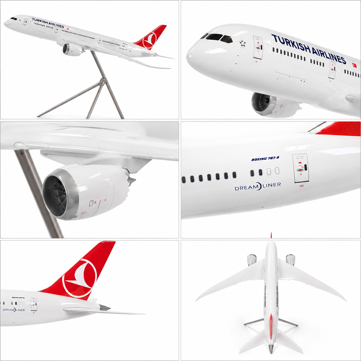 Large Turkish Airlines Boeing 787-9 Dreamliner Display Model Aircraft with Stand – 156cm