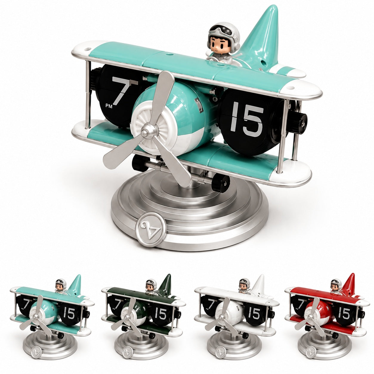 Airplane Model Clock Stylish Decor Aircraft Desk Home Adult Kids Christmas Gift