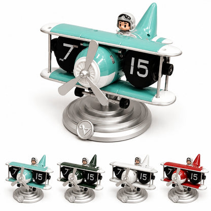 Airplane Model Clock Stylish Decor Aircraft Desk Home Adult Kids Christmas Gift